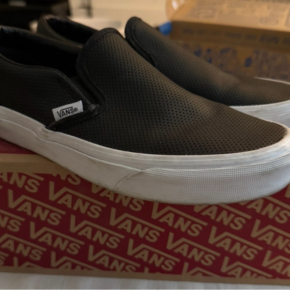 Vans Men's Black Perforated Slip-On Sneakers